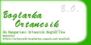 boglarka ortancsik business card